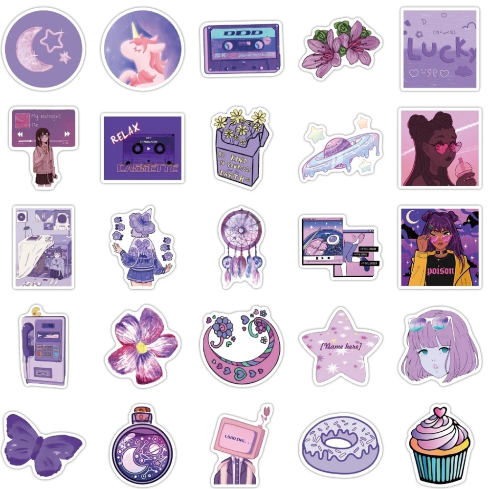 10pcs Purple Aesthetic Sticker Pack - Picture 8 of 11